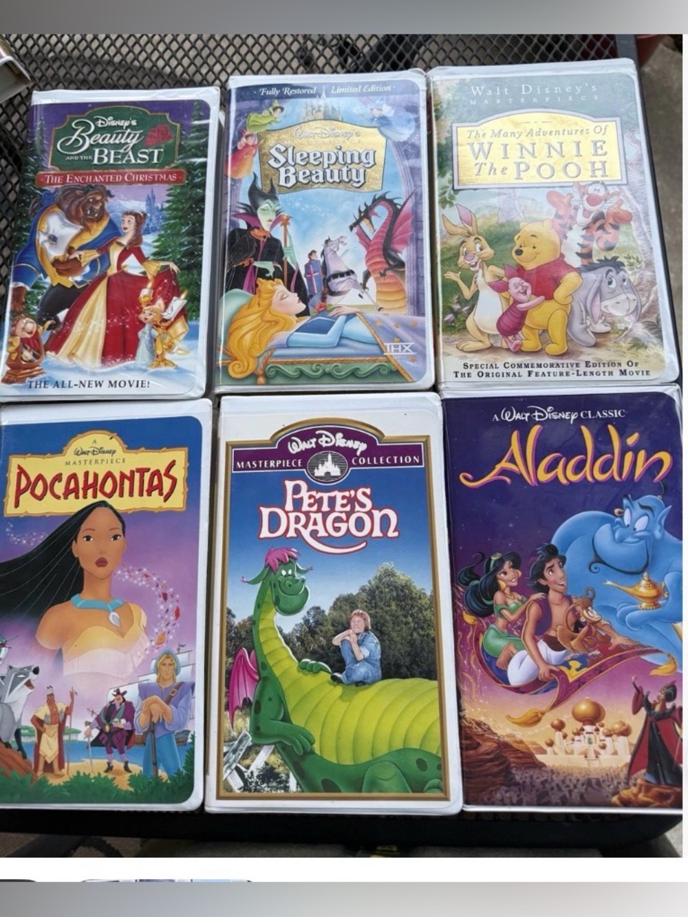 6 Classic, Limited Edition Disney VHS Movies Pete’s Dragon Winnie The Pooh, Slee